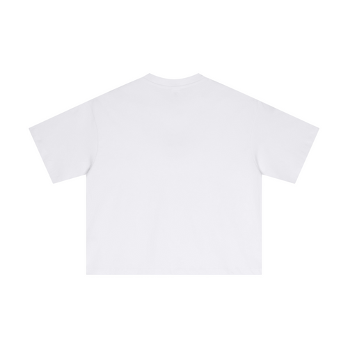 230GSM Men's Combed Cotton Plain Knit Boxy T-Shirt White